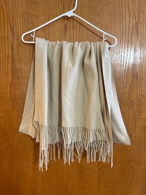 Classic Beige Fringe Scarf